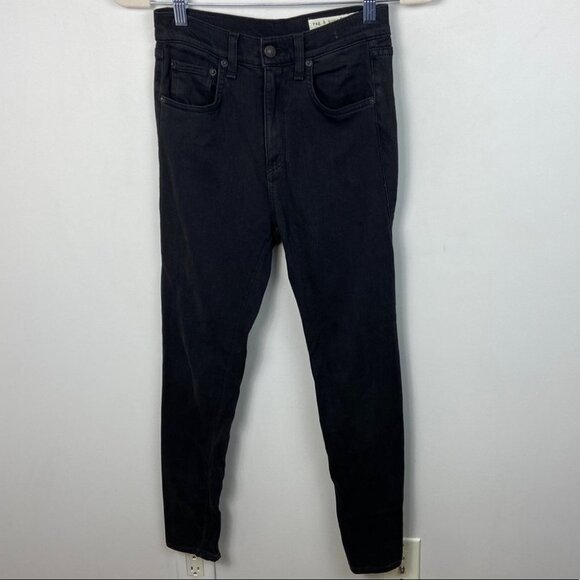 Revolve Rag & Bone Justine Zipper Skinny Jeans Soft Black Size 25 Made in USA - Picture 11 of 11